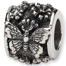 Silver Reflection Butterfly Bali Bead Fits Others