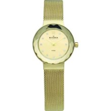 Skagen Ladies Gold Tone Steel Mesh Bracelet 456SGSG Watch