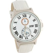 Skmei 6925 Stylish Water Resistant Analog Watch with Date (White)