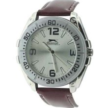 Slazenger Mens Brown Leather Watch/official Stockist/ Brand New(rrpÂ£25)