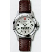 Small Silver Dial Garrison Elegance Watch With Brown Leather Strap