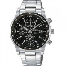 Sndc99p1 Stainless Steel Seiko Quartz Mens Chronograph Sports Watch