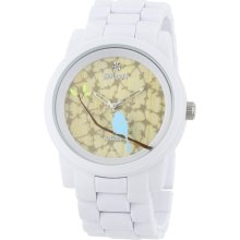 Sprout Womens Eco Friendly Diamond Bird Analog Resin Watch - White Resin Bracelet - Graphic Dial - ST/5030TNWT