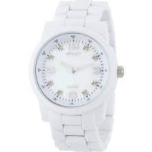 Sprout Womens Eco Friendly Diamond Analog Resin Watch - White Resin Bracelet - Pearl Dial - ST/5008MPWT