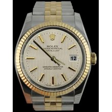 SS & yellow gold jubilee bracelet datejust men watch white stick dial rolex