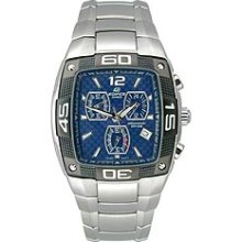 Stainless Steel Edifice Square Blue Dial