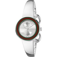 Stainless Steel Ladies' Watch with Round Silver-Tone Dial, Gucci