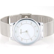 Stainless Women's Lady Quartz Wrist Watch Silver