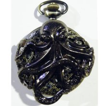 Steampunk Pocket Watch Black Cthulhu Octopus Pocketwatch