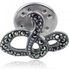 Sterling Silver and Marcasite Studded Knot Pin