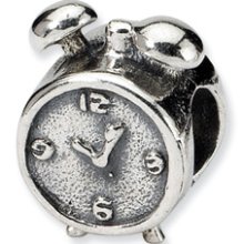 Sterling Silver Reflection Alarm Clock Heart Bead