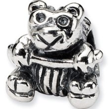 Sterling Silver Reflection Kids Sitting Bear Bead