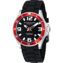 Stuhrling 395r 33tt61 Aquadiver Regatta Champion Diver's Red Bezel Mens Watch