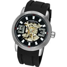 Stuhrling Original 1071 33161 Delphi Huntsman Auto Skeleton Rubber Mens Watch