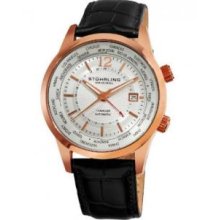 Stuhrling Original 277.33452 Mens Automaticandamp;#44; Classic Explorer Automatic World Time Date Rosetone Watch