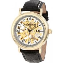 Stuhrling Original 313A.333531 Mens Automatic with Yellowgold Caseandamp;#44; Gold Tone Case Gold Tone Movement and Silver Tone Flangeandamp;#44; Roman Numerals