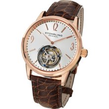 Stuhrling Original 542 334xk2 Cuvette Tourbillon Mechanical Mens Leather Watch