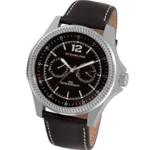 Stuhrling Targa Classic 48mm Auto Swiss Date / Day Leather Mens Watch 176c