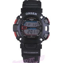 Stylish Black Male Wrist Watch Silicone Band Sport Watch For Men Quartz Analog