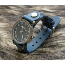 Suede watch, leather wrap watch, retro watch bracelet, unisex suede bracelet watch