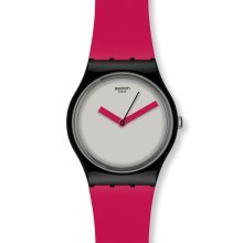 Swatch Bicoloured Grey Dial Pink Plastic Ladies Watch GB266