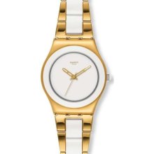 Swatch Women's Irony YLG122G Two-Tone Stainless-Steel Swiss Quartz Watch with White Dial