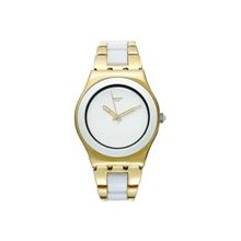 Swatch Women's YLG121G Quartz Stainless Steel White Dial Watch - YLG12