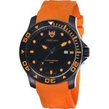 Swiss Eagle Sea Bridge Men's Quartz Watch With Black Dial Analogue Display And Orange Silicone Strap Se 9002 04