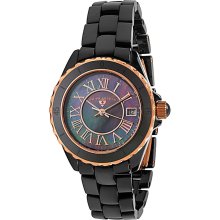 Swiss Legend 20050-BKBRR Black w/ Rose Gold Plated Karamica Ceramic Watch Women