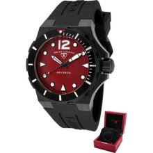 SWISS LEGEND Men's Abyssos Automatic Red Dial Black Silicon