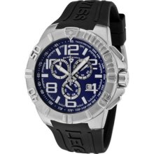 Swiss Legend Men's Super Shield Chronograph Blue Dial Black Silicone