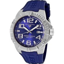 SWISS LEGEND Watches Men's Super Shield Blue Dial Blue Silicone Blue