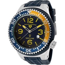 SWISS LEGEND Watches Men's Neptune Navy Blue Dial Navy Blue/Yellow Bez