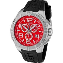 SWISS LEGEND Watches Men's Super Shield Chronograph Red Dial Black Sil