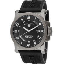 SWISS LEGEND Watches Men's Sportiva Black Dial w/White Accent Gunmetal