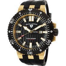 SWISS LEGEND Watches Men's Challenger Black Dial Gold Tone IP SS Case