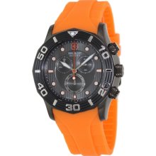 Swiss Military Hanowa Men's Oceanic Chrono 06-4196-30-009-79 Orange Rubber Swiss Quartz Watch with Grey Dial