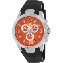 Swiss Military Hanowa Men's Predator Chrono 06-4169-04-079 Black Rubber Swiss Quartz Watch with Orange Dial