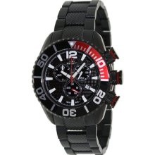 Swiss Precimax Men's Deep Blue Pro II SP12164 Black Stainless-Steel Swiss Chronograph Watch with Black Dial