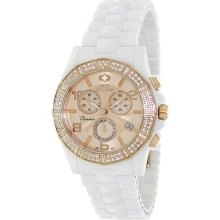 Swiss Precimax Women's White Ceramic 'luxe Elite' Chronograph Watch