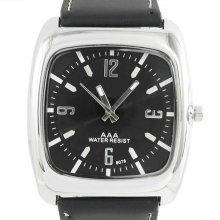 Synthetic Leather Strap Black Quartz Unisex Wrist Watch Sports Analog Watch
