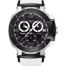 T-Race Men's Quartz Chronograph Watch with White Rubber Strap