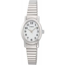 Timex Cavatina Ladies White Dial Stainless Steel Expansion Bracelet Watch T2m569