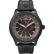 Timex Expedition Resin Qa Blk Red Dial Black Strap Watch T49920