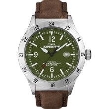 Timex Men's Expedition Military Field Watch, Brown Leather Strap