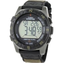 Timex Men's T49854 Expedition Rugged Digital Vibration Alarm Brown Nylon Strap