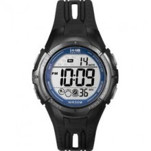Timex Men's T5K680 1440 Sports Digital Full-Size Black and Blue Resin Watch