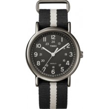Timex Men's Weekender T2N889 Two-Tone Nylon Quartz Watch with Black Dial