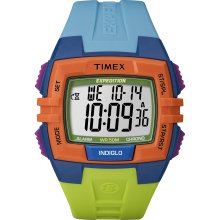 Timex Unisex T49922 Expedition Rugged Digital CAT Colorblock Watch (Blue/Green/Orange/Purple)