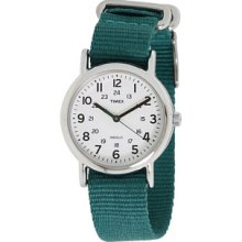 Timex Women's Weekender Watch, Emerald Green Nylon Strap
